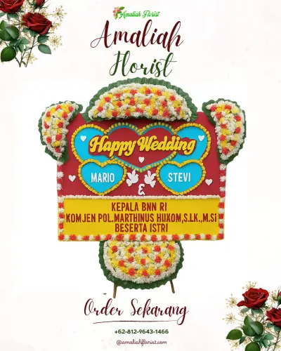 Karangan Papan Bunga Pernikahan di Bangkala